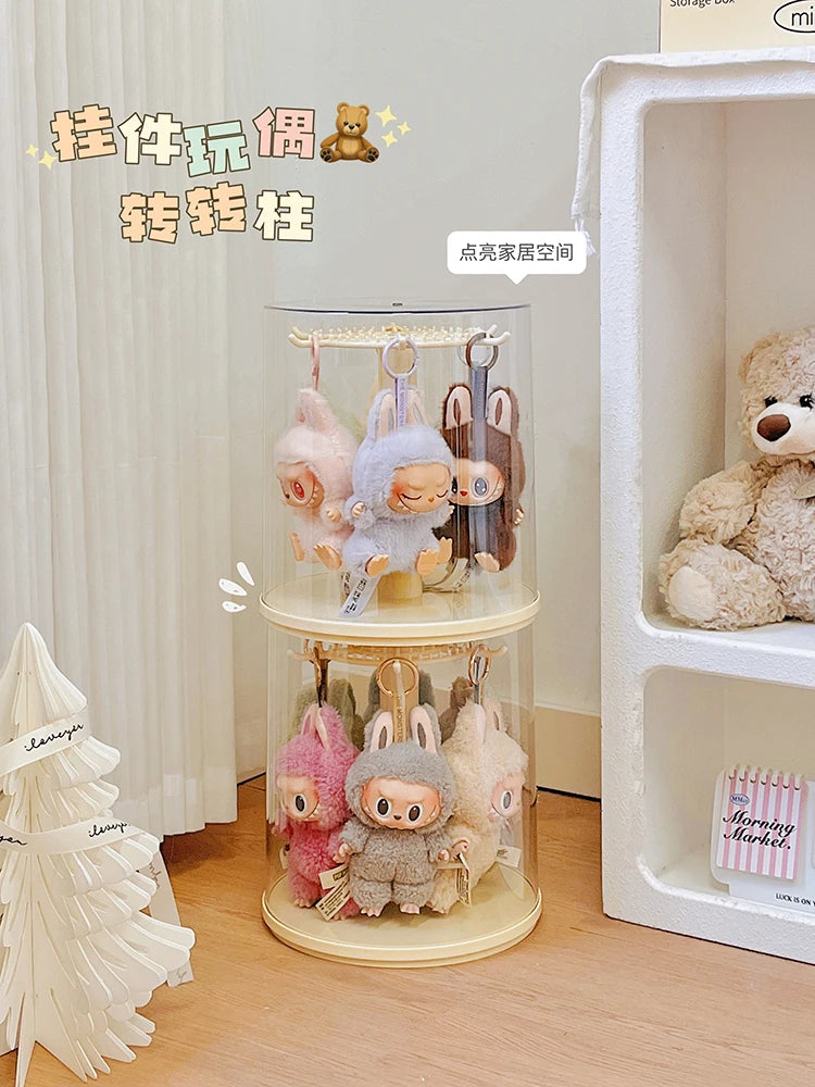 Labubu Pendant Display Box Rotating Transparent Labubu Doll Handmade Blind Box Storage Display Rack Decoration In Stock