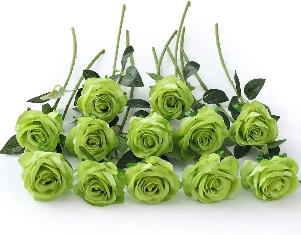 12 PCS Artificial Flowers Roses Silk Flowers Fake Long Stem Artificial Black Roses for Home Party Halloween Decorations