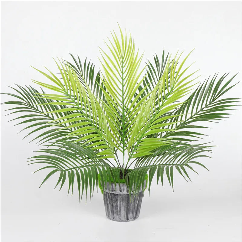 52cm 9Leaves Artificial Tropical Plants Fake Palm Plant Branch Green Leaves For Home Garden Office Jungle Carnival Decoration 52