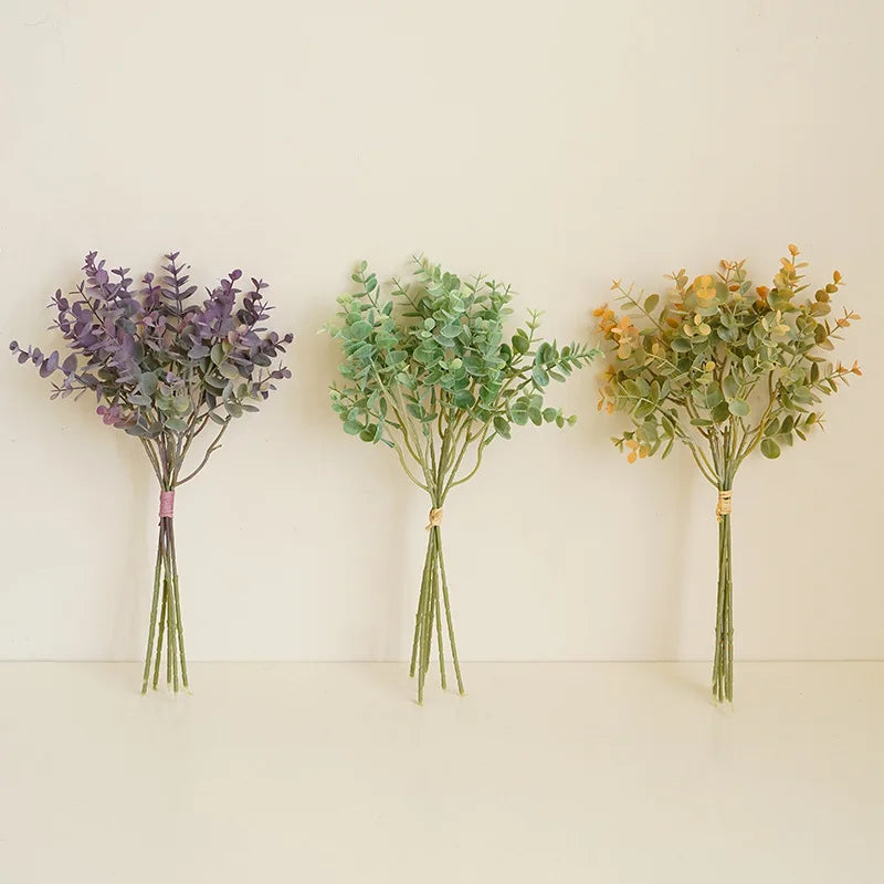Artificial Eucalyptus Fake Plants Bouquet  Plastic Fake Leaf Flower Arrangement Material Party Home Wedding Decor Accessories