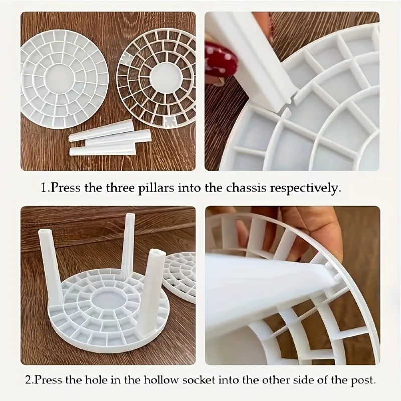 360° Rotating Brush Holder - Sleek White Plastic Organizer for Art Brushes, Space-Saving Desktop Accessory with Glazed Finish