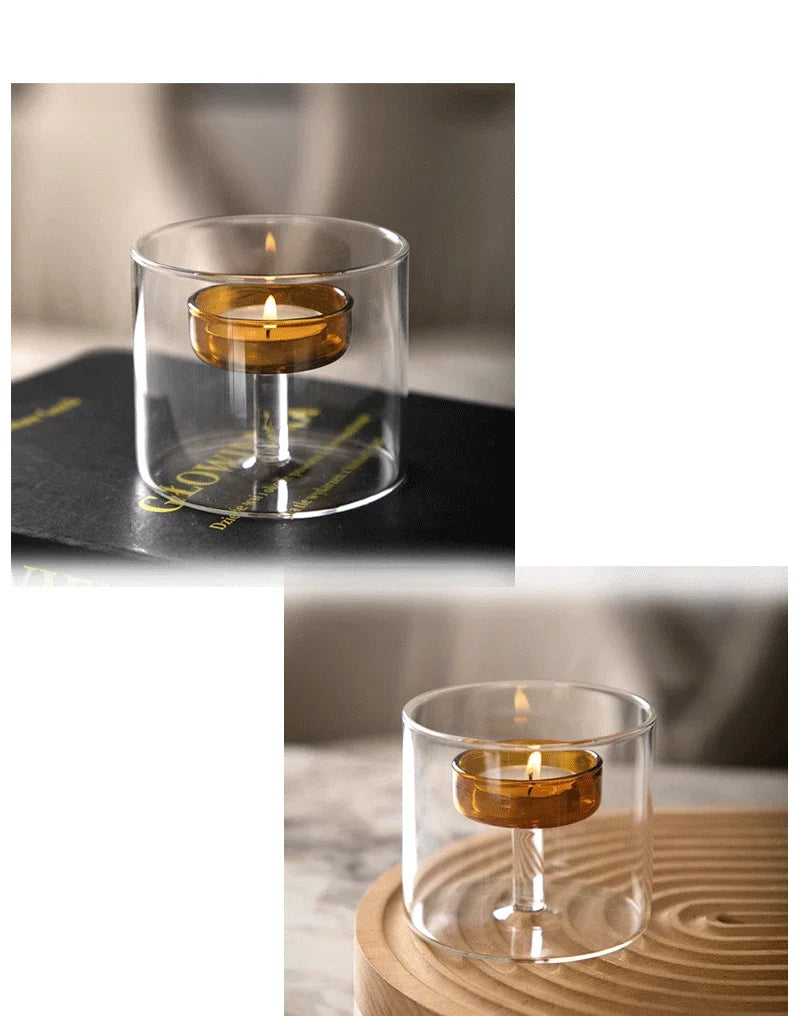 European Style Light Luxury Dining Table Candle Holder Candlelight Dinner Prop Romantic Candle Holder Decoration