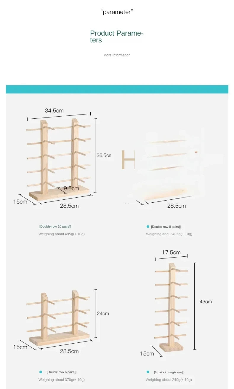 Wooden Eyeglass Storage Rack Household Sunglasses Glasses Display Rack Organizer Perforation-free Multi-functional Desktop