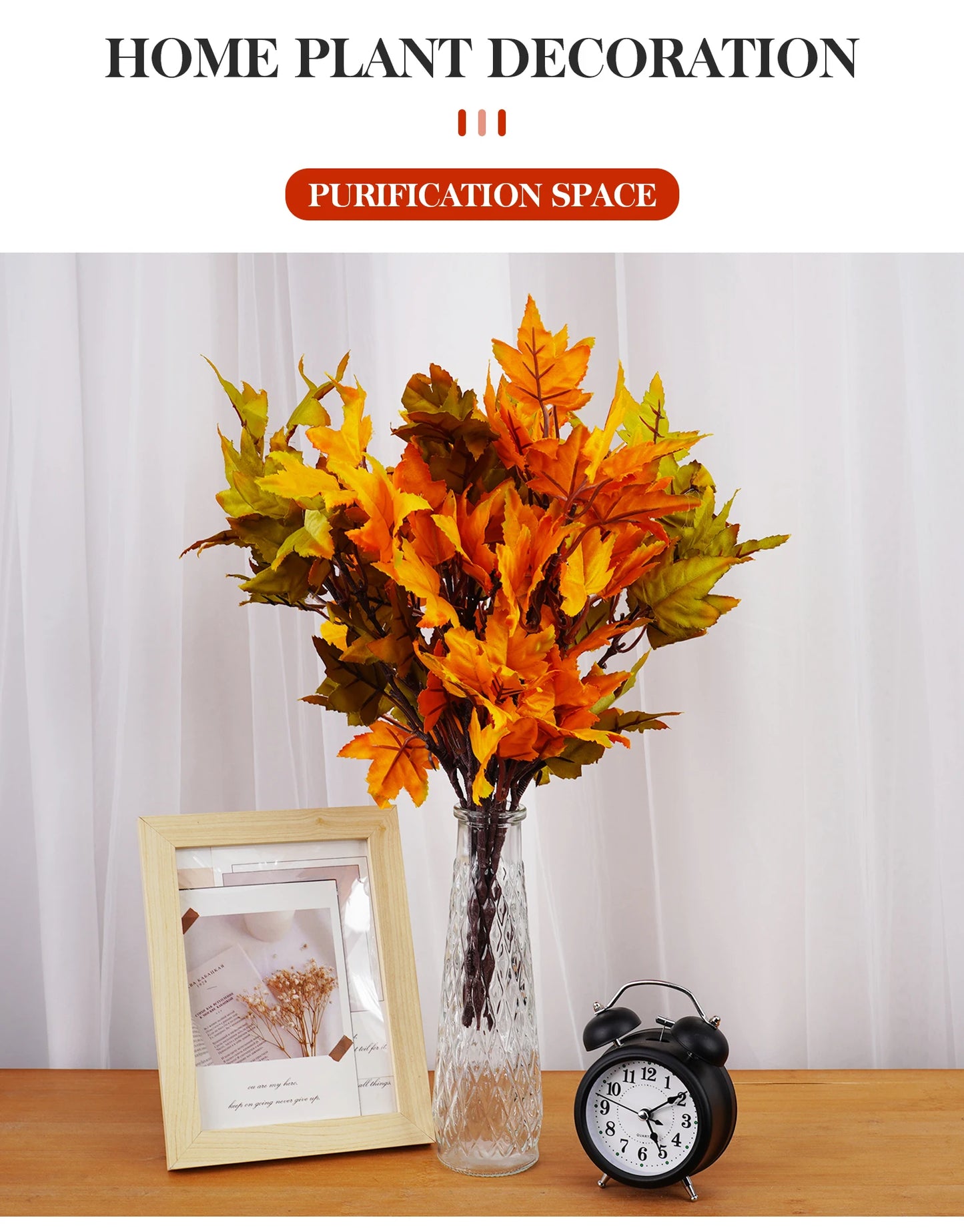 Fall Artificial Maple Leaf Flowers Bouquet for Home Room Decor Wedding Marriage Party Decoration Fake Plant Garden Vase Ornament