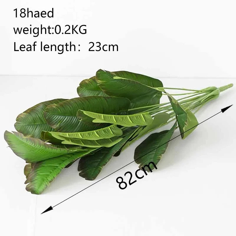 1pc Artificial Plants Large Tropical Palm Tree Fake Banana Plants Leaves Real Touch Plastic Monstera Plant For Home Garden Decor