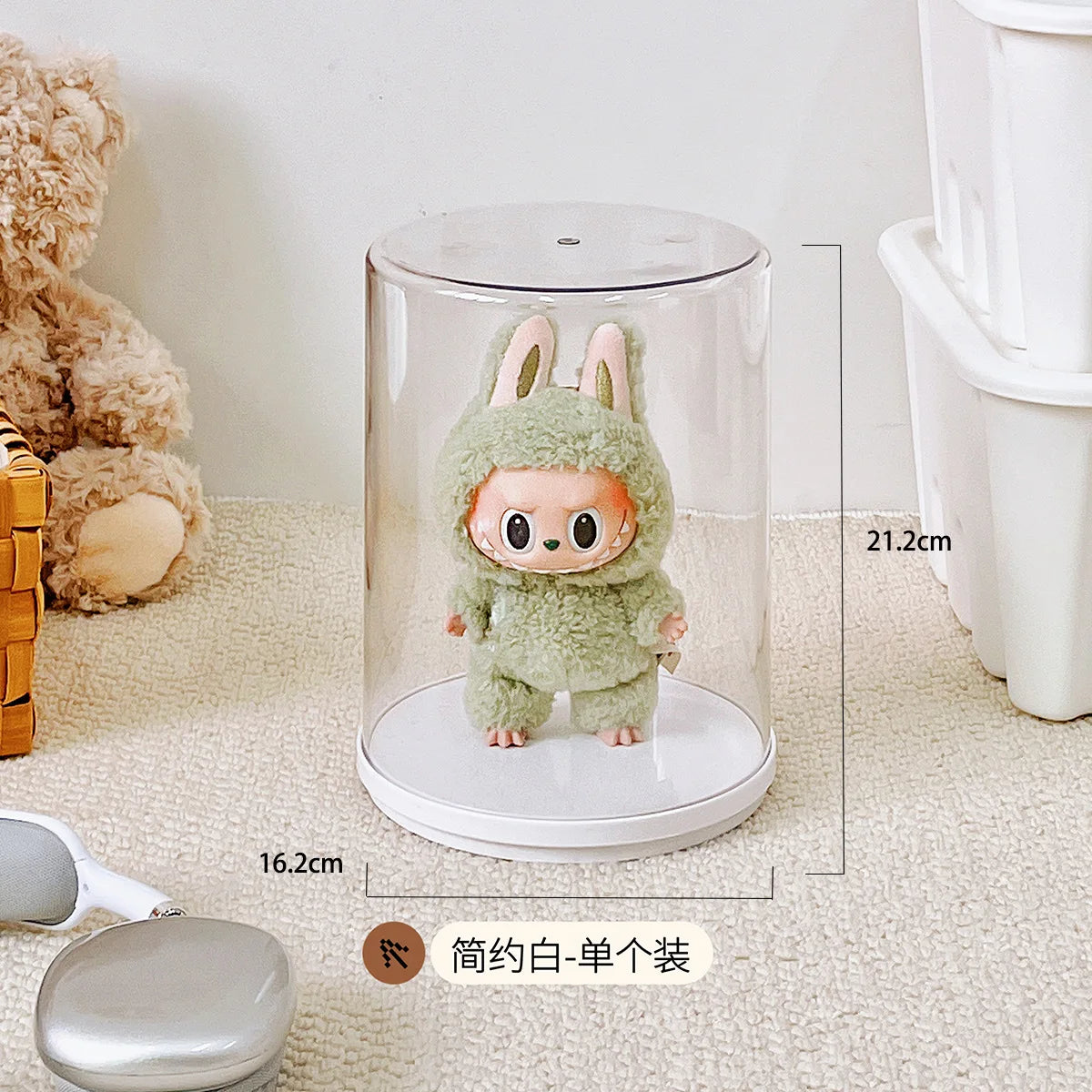 Labubu Pendant Display Box Rotating Transparent Labubu Doll  Storage Blind Box Storage Display Dustproof And Moisture-Proof