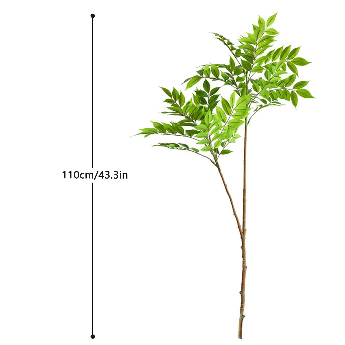 76-105-135cm/53.1in Artificial Ficus Tree Branch Fake Lacquer Tree Plastic Banyan Plants Green Tall Palm Leaves For Home Garden