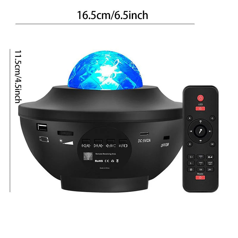 Star Night Light Projector Galaxy with Ocean Wave Music Speaker Sky Light Projector for Bedroom Decoration Birthday Gift Party