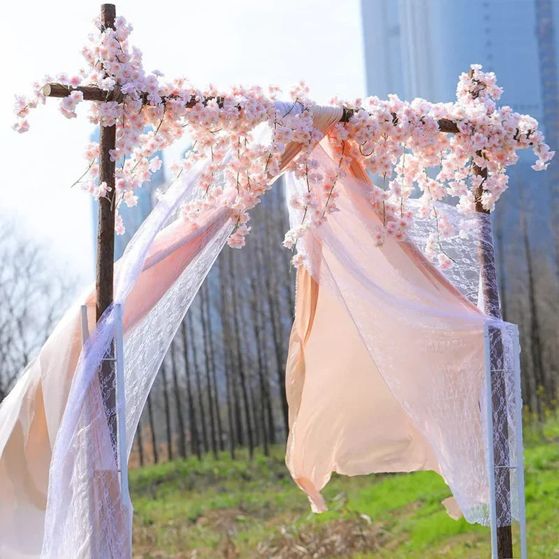 Artificial Cherry Blossom Flower Vines Fake Flowers Hanging Silk Flowers Garland for Wedding Party Garden Home Decor