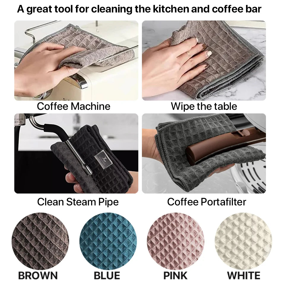 Super Absorbent Barista Bar Towel Coffee Machine Special Rag No Lint Square Towel Cleaning Cloth Coffee Machine Cleaning Towel