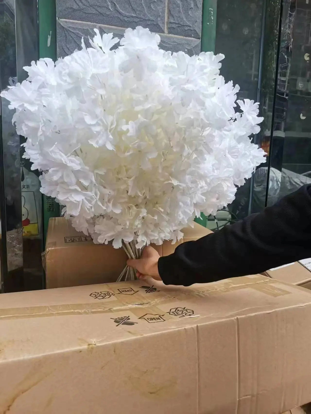 10pcs white branch snow Gypsophila Artificial plants cherry blossom wedding arch decoration artificial flower
