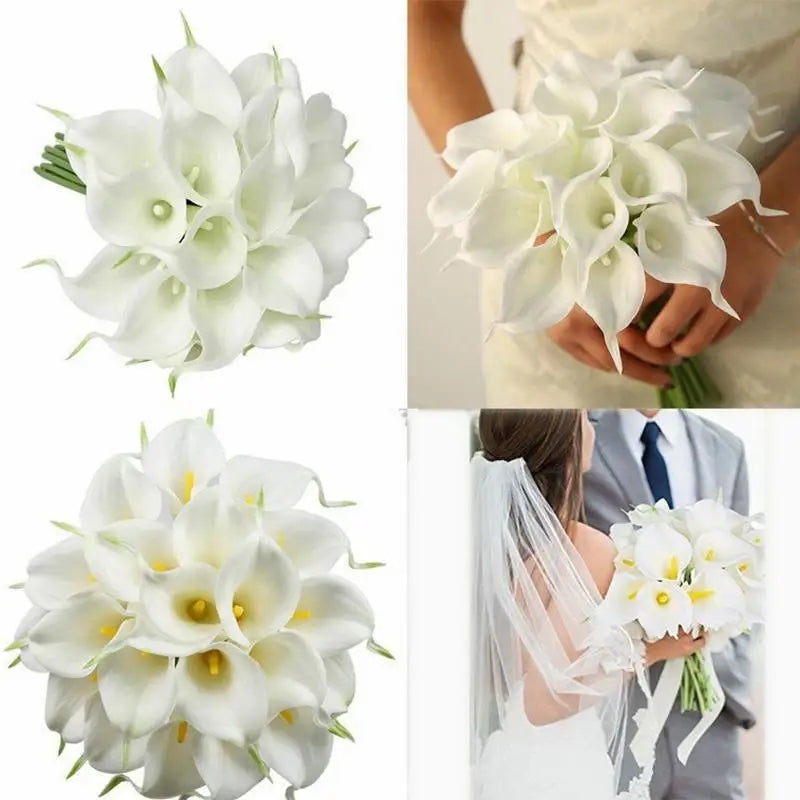 1/10 Pieces Artificial Flowers Calla Lily Bunch Fake Bouquet Table Home Wedding Decoration Fall Decor Artificial Dried Flowers