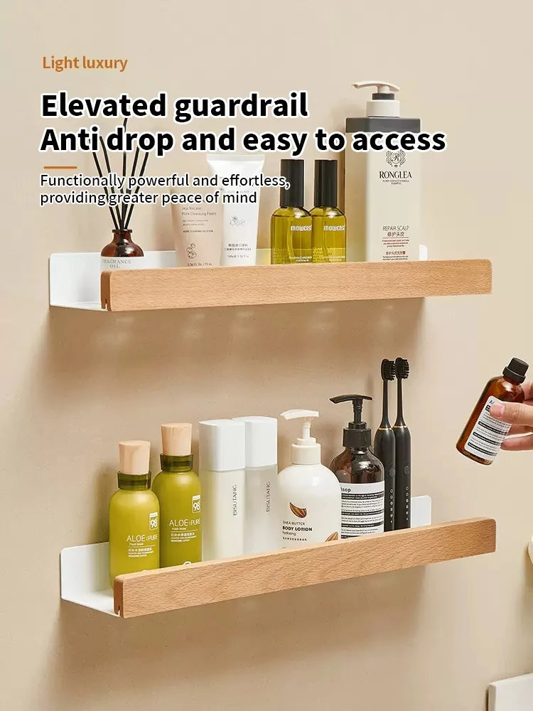 Wooden living room bathroom shelf wall mounted bathroom toilet sink shelf wall storage rack Kitchen shelf storage