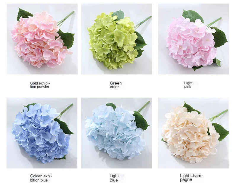Simulation Mallorca Artificial Flower Big 5 Hydrangea Silk Cloth Home Living Room Table Decoration Wedding Fake Flower Blue