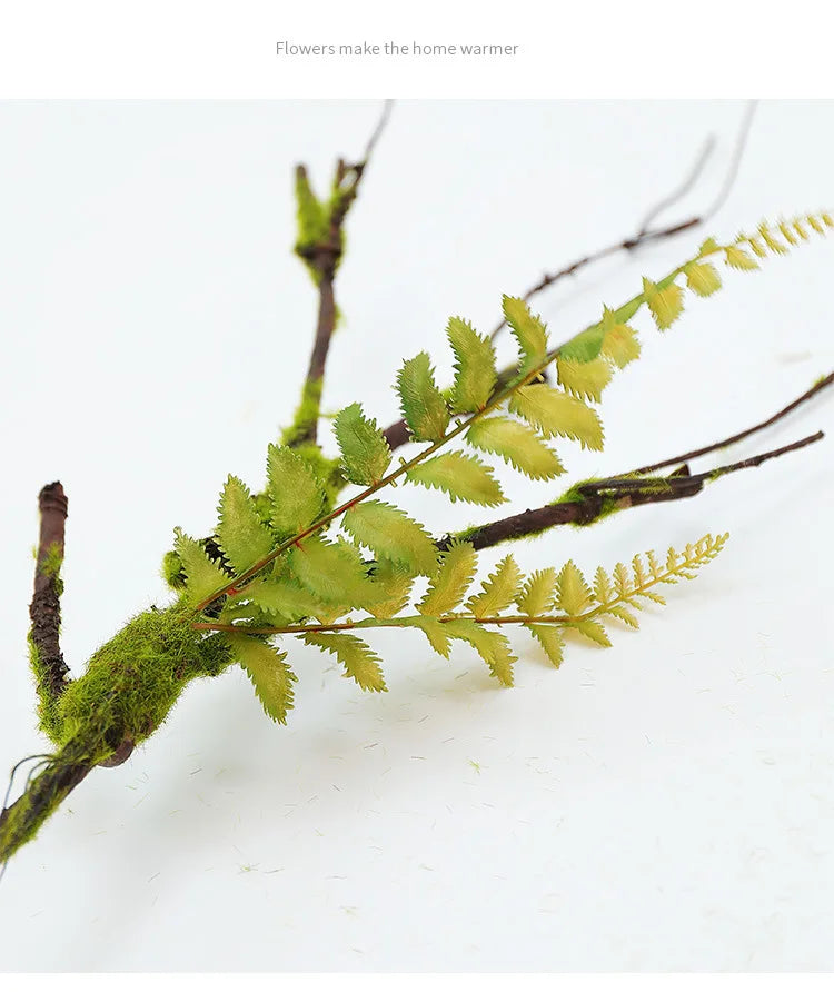 Artificial Wilted Rattan Branches with Moss Fake Ivy Plants for Wall Hanging Gardens Home Indoor Outdoor Desktop Landscaping