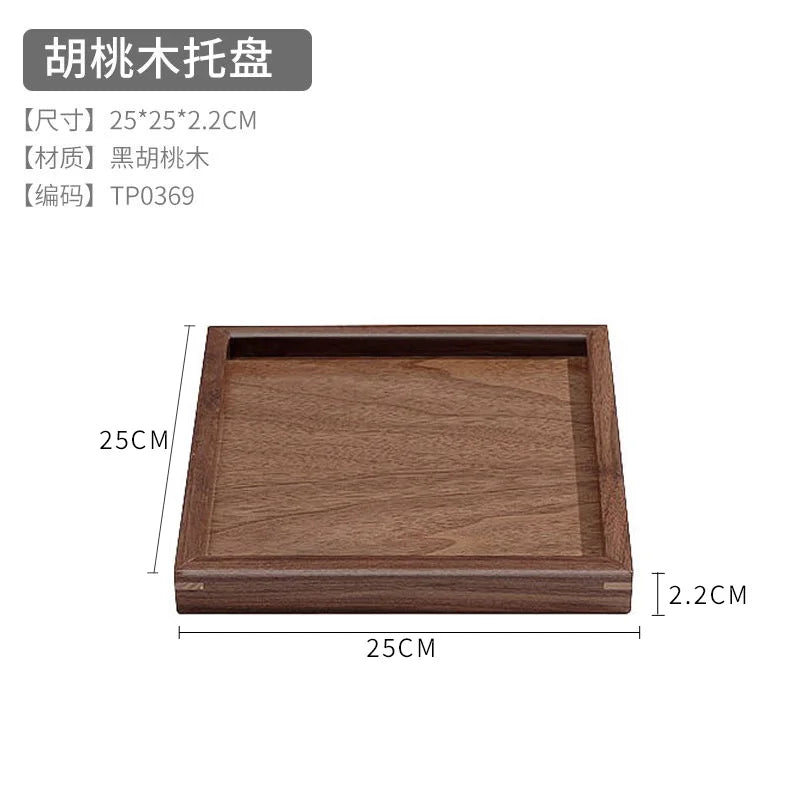 Simple Solid Wood Tea Tray Household Wooden Tray Living Room Snacks Snack Tray Pot Bearing Dry Bubble Table