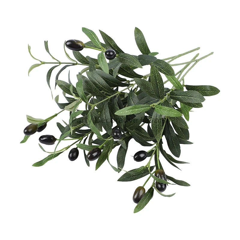 1/3/5Pcs Artificial Plant With Fake Fruit Olive Leaves Tree Branch For Home Garden Vase Decoration Wedding Bouquet Silk Flowers
