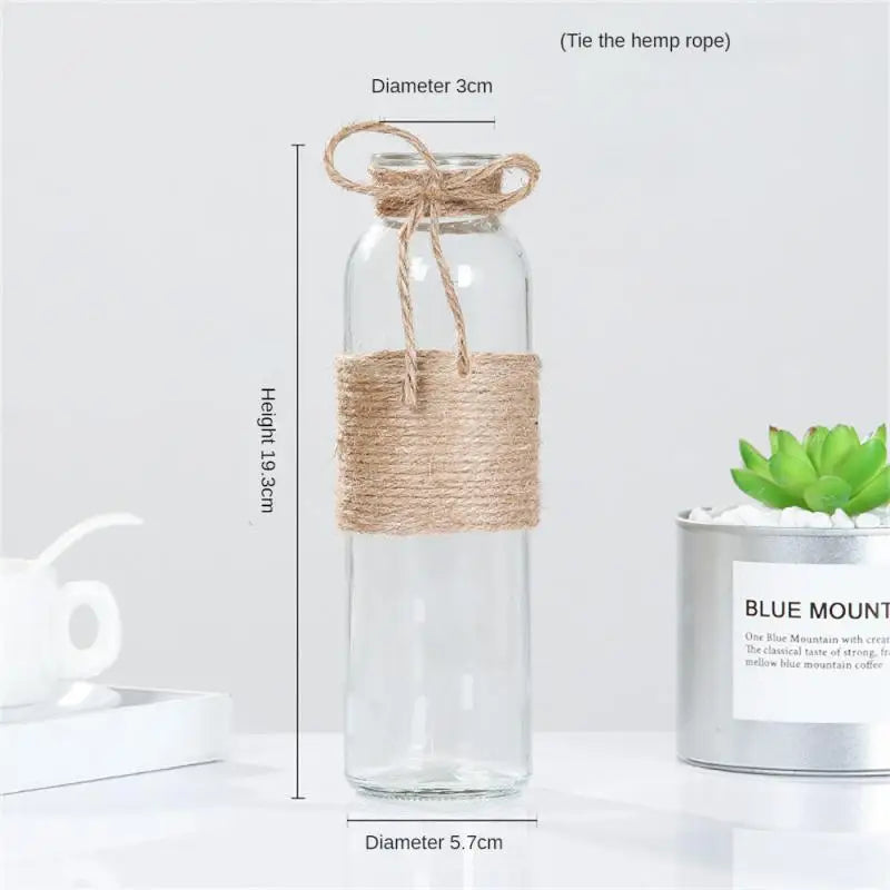 Glass Vase Thickened And Wear Resistant High Quality Thickened Glass Home Decoration Flower Ornaments Flanging Design Circular