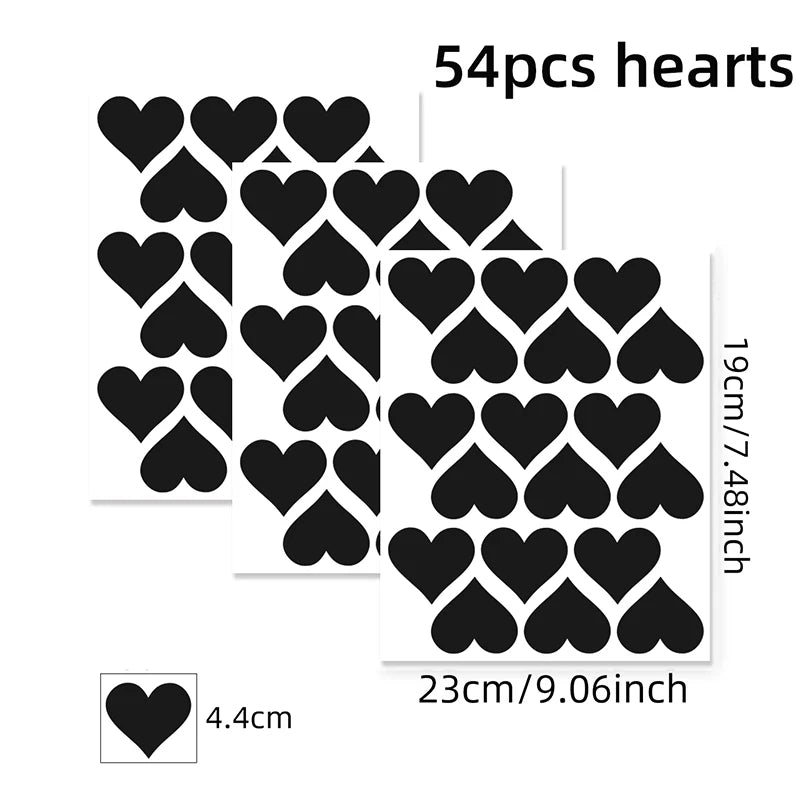 54pcs/set 5cm Soft Pink Heart Shape Wall Stickers for Kids Room Baby Nursery Room Wall Decals Bedroom Girl Room Home Decor Vinyl