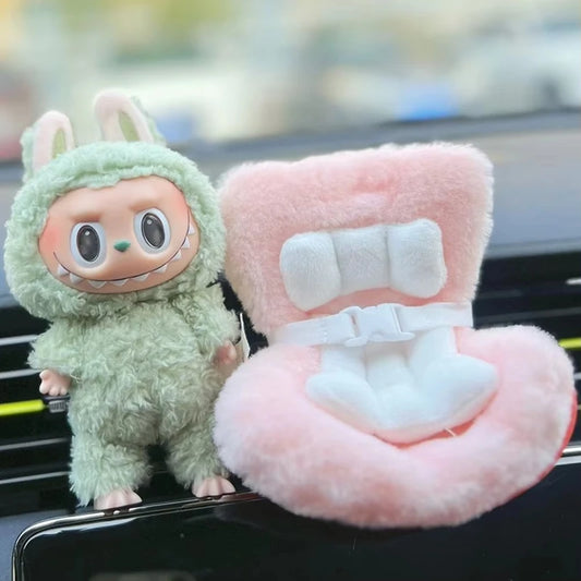Labubu 15-17cm Doll Seat Labubu Doll Safety Seat Cute Doll Air Outlet Storage High-grade Car Interior Decoration Ornament Gifts