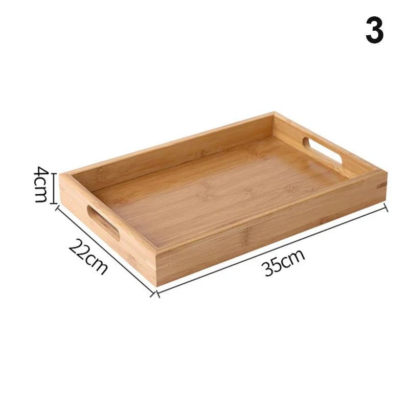 Bamboo Wooden Rectangular Tea Solid Wood Tray trays serving tray Kung Fu  Cup Tray Wooden Hotel Dinner Plate