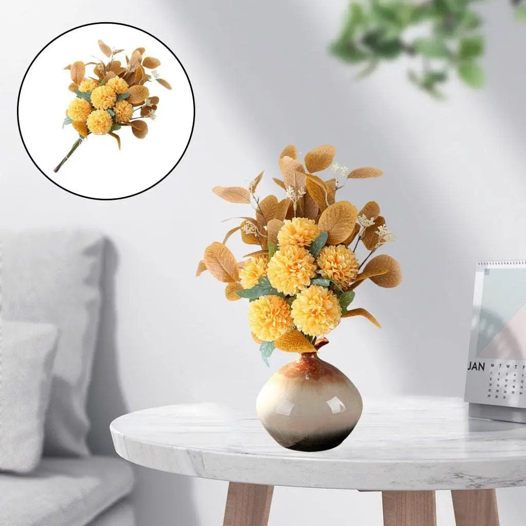 Artificial Flowers Bouquet Hydrangea Fake Flowers Chrysanthemum Silk Flowers Artificial for Decoration Flower Centerpieces