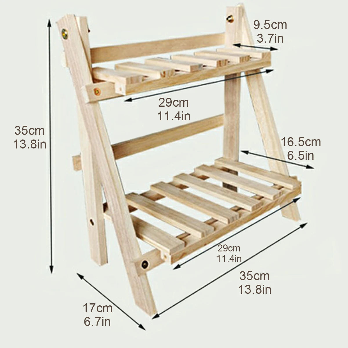 Desktop Storage Wooden Rack Double-Layer Simple Folding Corner Shelf Multifunctional Heavy-Duty Organizer Decoration Bedroom