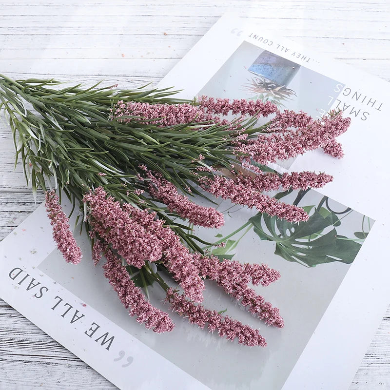 Foam Artificial Flowers Lavender Bouquet Christmas Wedding Home Decoration Indoor Outdoor Home Office Table Arrange Fake Plants