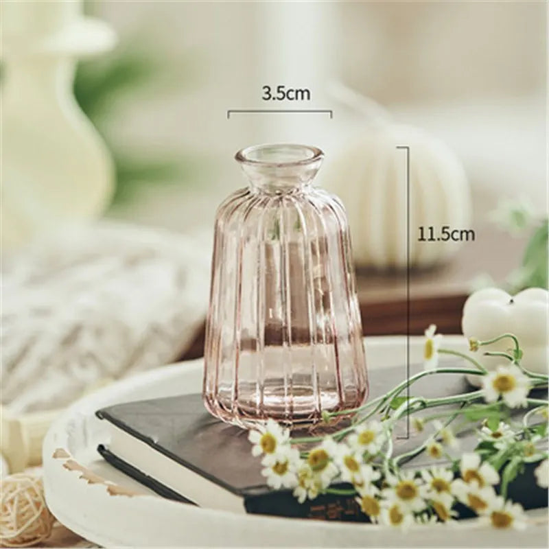 Set of 3 Transparent Glass Vases, Modern Decorative Vases, Minimalist Vases, Home Decor, Living Room, Kitchen, Office Desk Decor