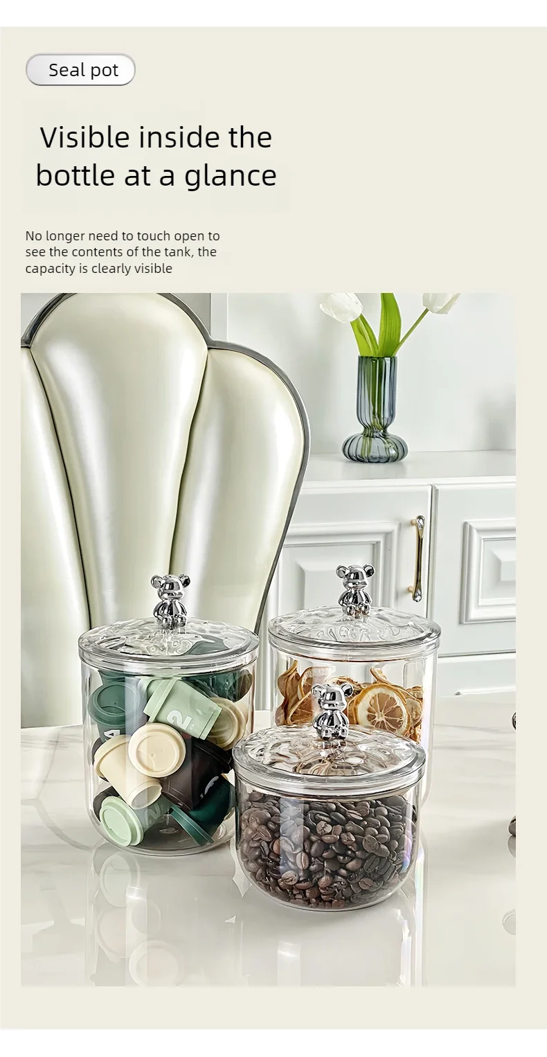Kitchen grain jar, spice jars insect proof,moisture-proof, can store lemon slices, nuts, coffee beans,food organizer,storage box