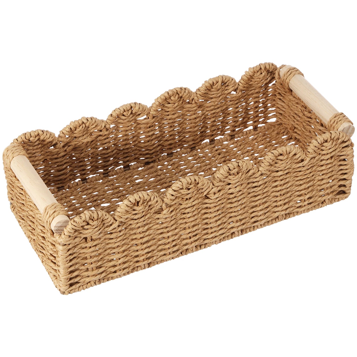 Handwoven Storage Basket Woven Sundries Rectangular Cosmetics Box Clothes Laundry Basket Household Towel Toys Container