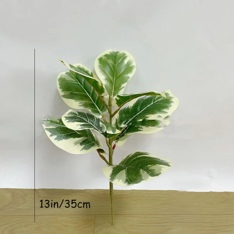 35-150cm Tropical Tree Artificial Rubber Tree Fake Tree Artificial Plants Faux Banyan Tree for Home Garden Room Shop Decor