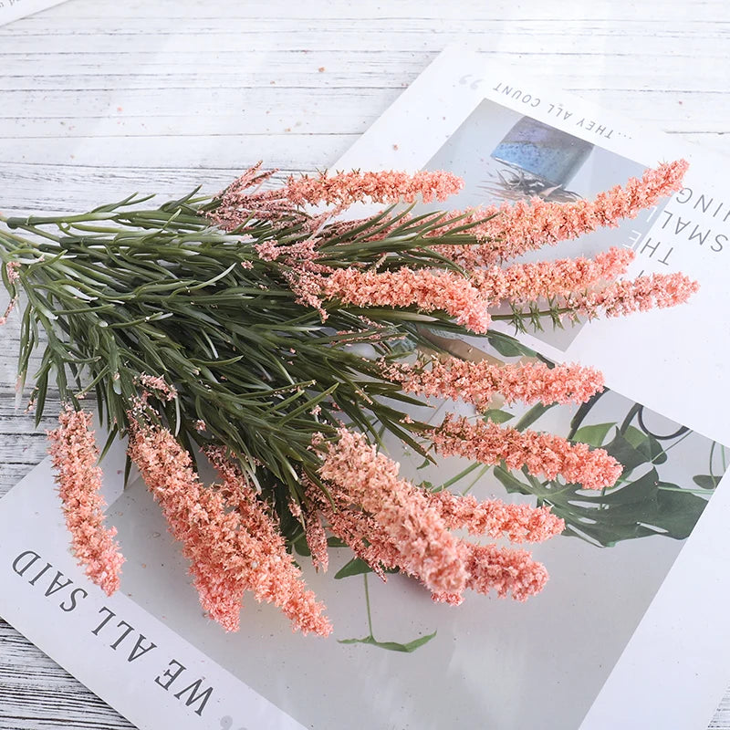Foam Artificial Flowers Lavender Bouquet Christmas Wedding Home Decoration Indoor Outdoor Home Office Table Arrange Fake Plants