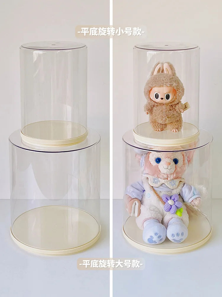 Labubu Pendant Display Box Rotating Transparent Labubu Doll  Storage Blind Box Storage Display Dustproof And Moisture-Proof