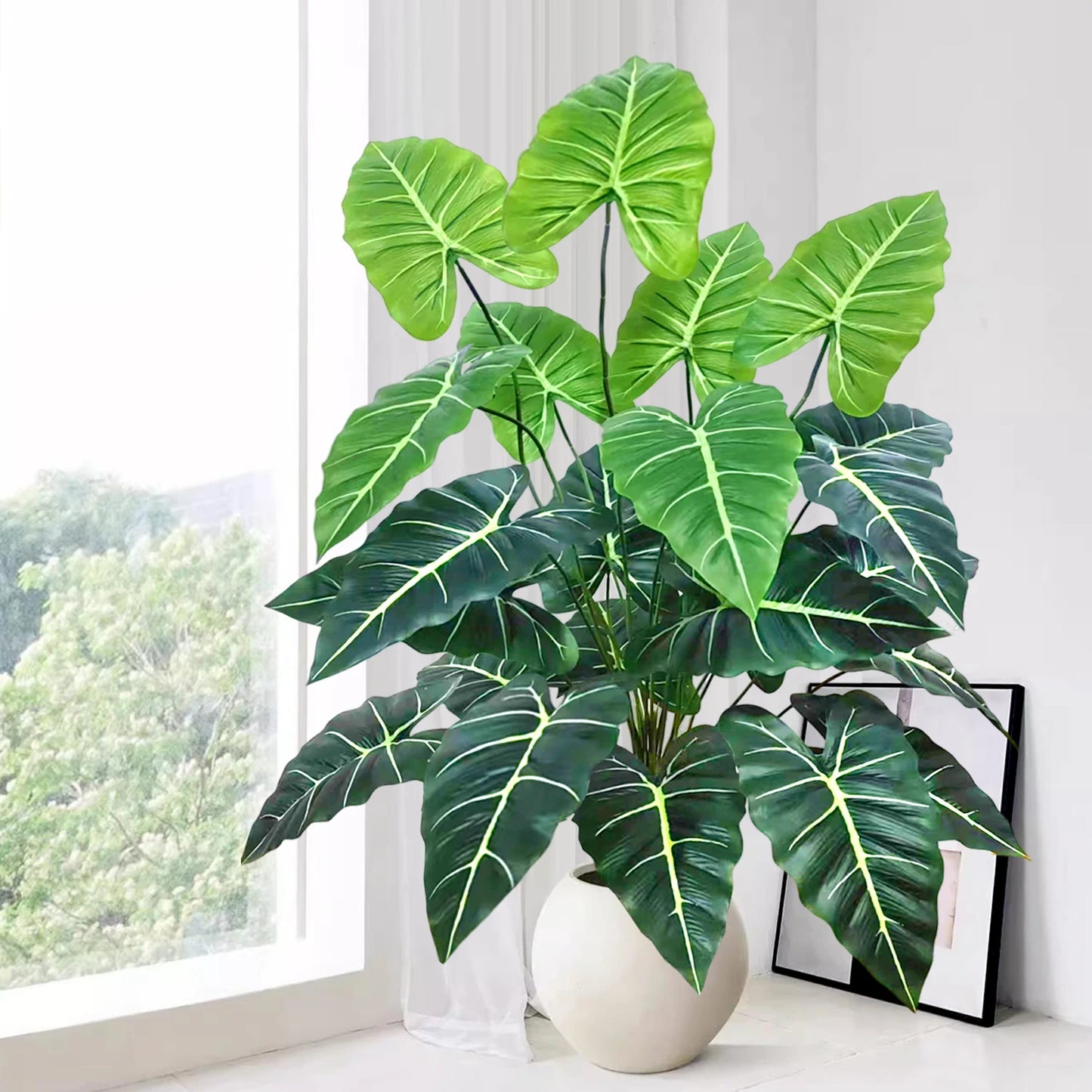 58-108cm Artificial Flowers Calla Lily Horseshoe Leaf Turtle Leaf Bobcat Leaf Fake Plant Ornamental Holiday Home Decoration