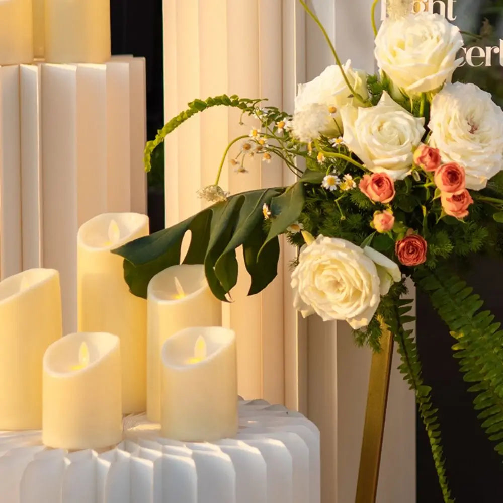 LED Electronic Candle Swinging Lighting Plastic Candle Lights Warm Yellow Light Simulation Candles Birthday Hotel Wedding