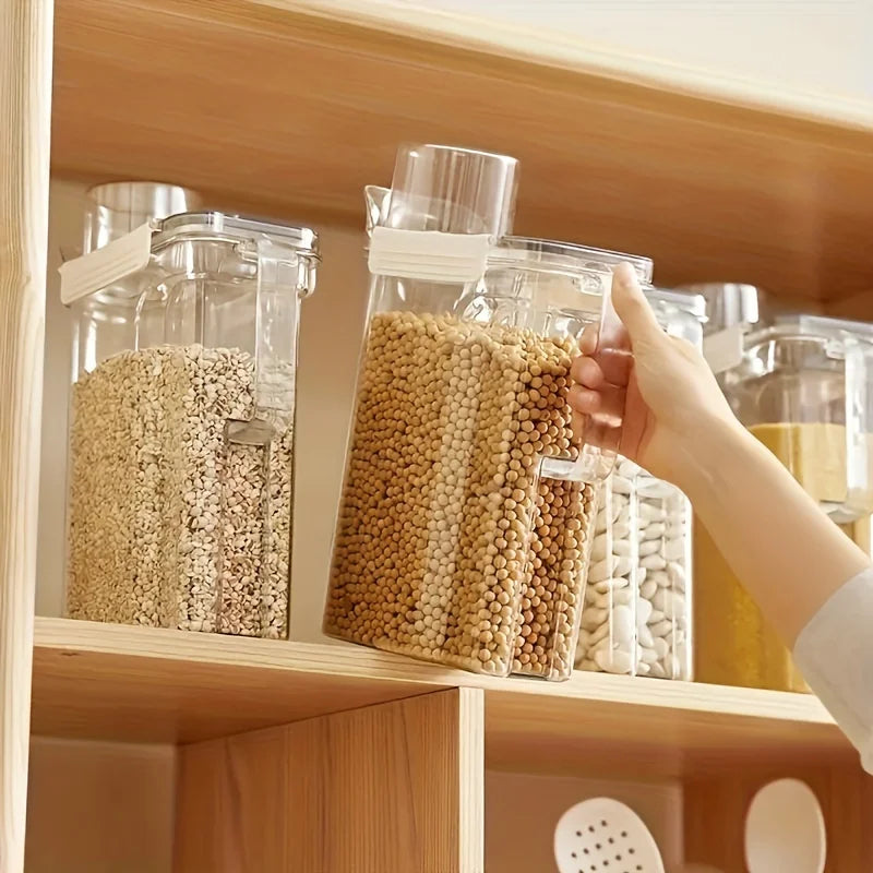 5.5L Transparent Rice Container Sealed Container Plastic Food Storage Containers with Lid Cereal Storage Box Kitchen Acceesories