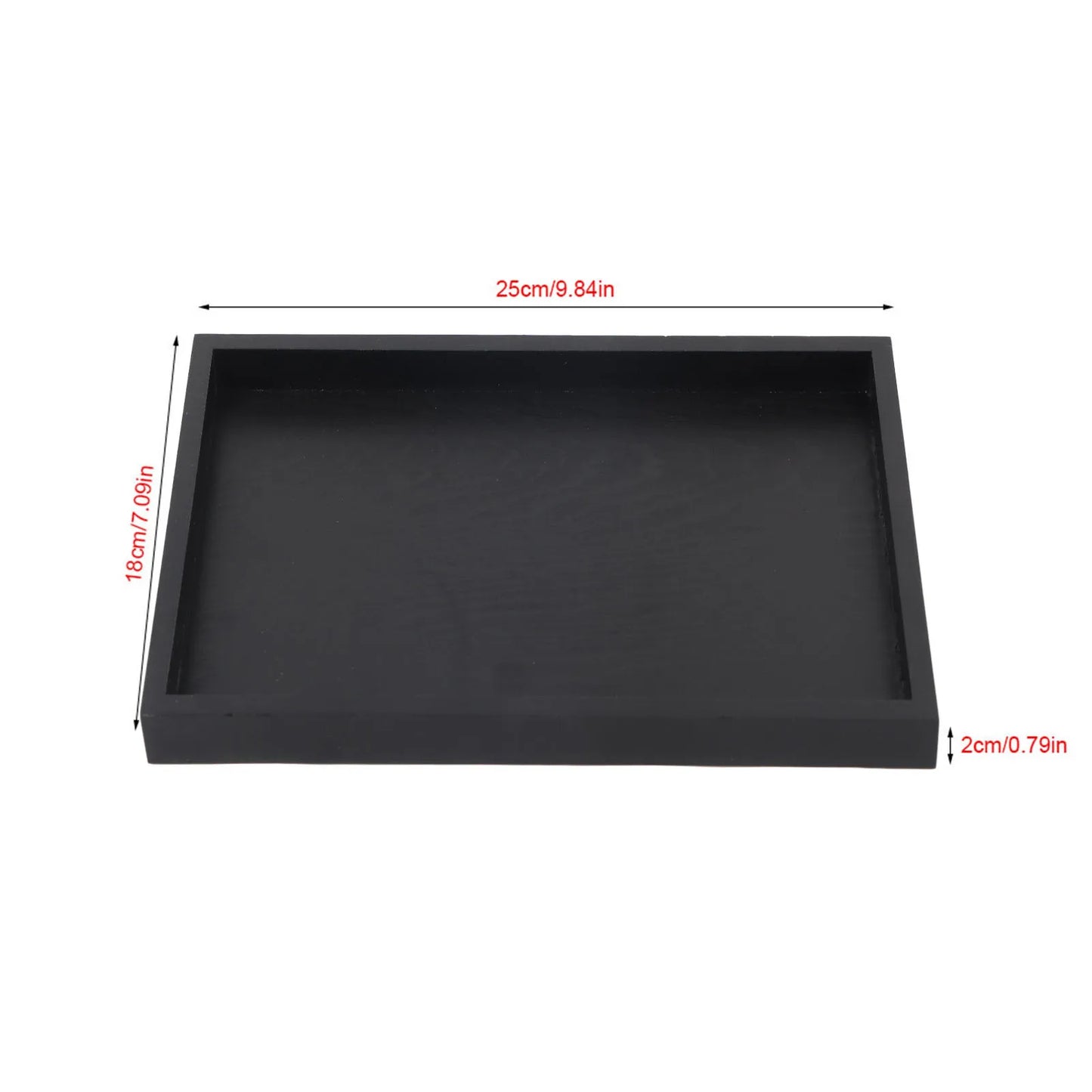 Rectangle Shape Solid Wood Tea Tray Coffee Snack Food Serving Tray Plate Restaurant Trays Black