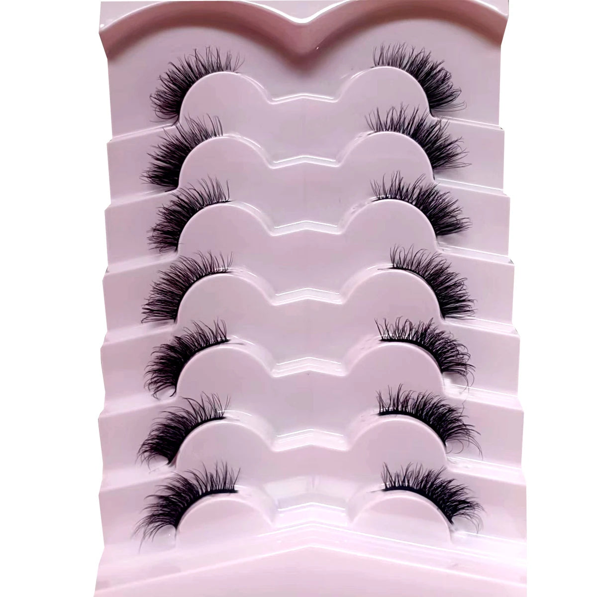 7pairs Natural Russian Strip Lashes Fluffy Mink Lashes 3D False Eyelashes Fluffy Volume Eyelashes Fake Eyelash Extension Make Up