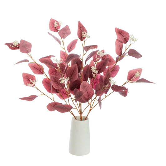Artificial Plants Fake Leaves Three Pronged Eucalyptus Bonsai Home Decorations Outdoor Dining Table Office Decor Shooting props