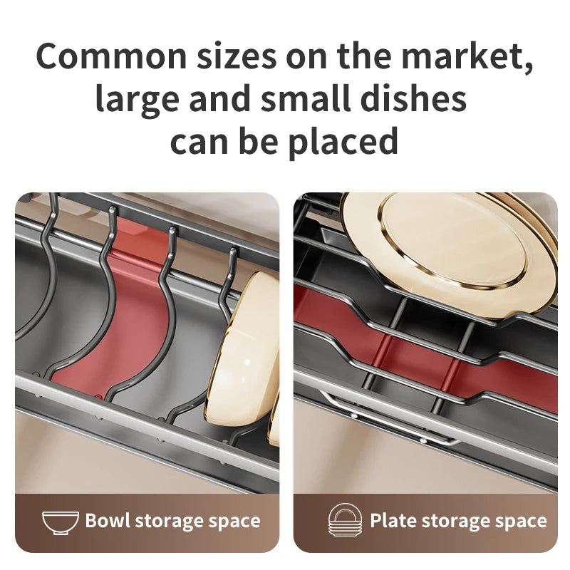 Kitchen Bowl Plate Drying Storage Shelf Wall Mounted Dish Drainer Rack Multifunction Chopsticks Spoon Tableware Dish Holder