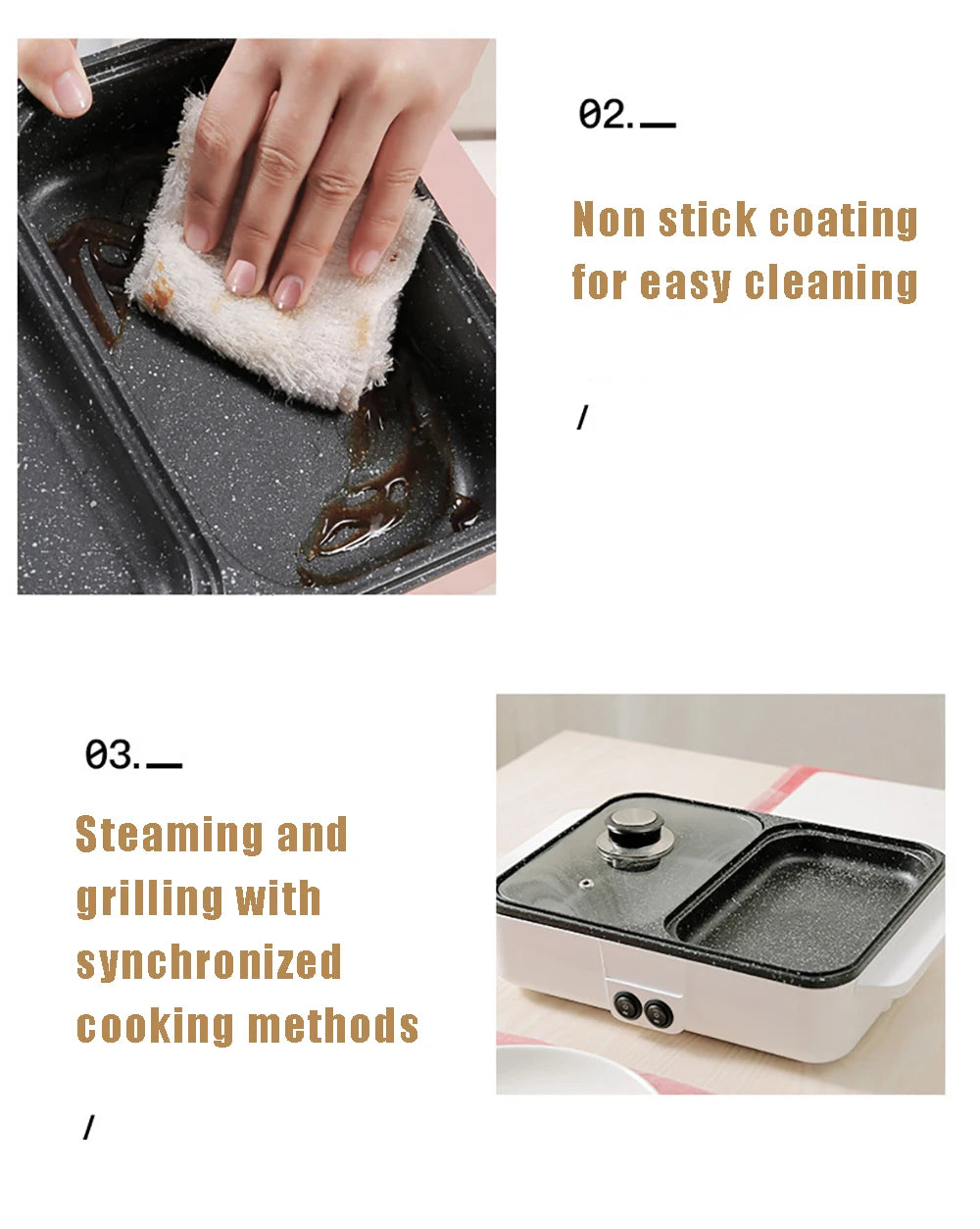 110V/220V 2 IN 1 Electric Hot Pot Cooker BBQ Grill Multicooker Electric Non Stick Plate Barbecue Pan Kitchen Cooking Pot 1200W
