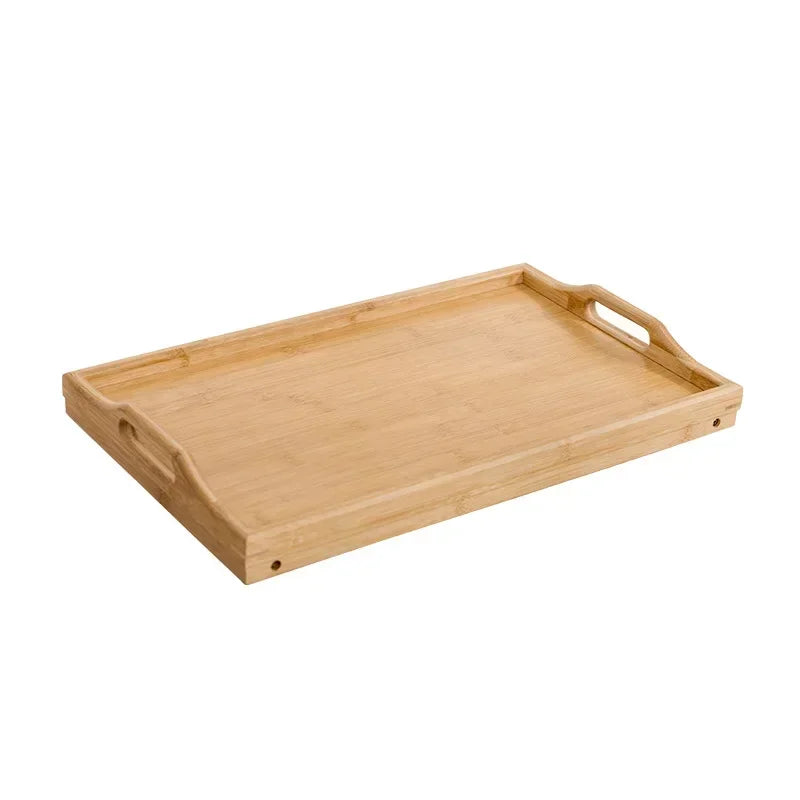 50x30x23.5cm Natural Bamboo Bed Tray Wooden Breakfast Snack Laptop Foldable Tray Adjustable Reading Desk in Bed Kitchen Tool