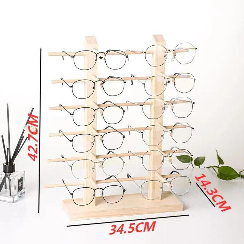 Wood Sunglass Display Stands Jewelry 2~6 Layers Multi Eyeglasses Show Rack Shelf Storage Organizer Holder Jewelry Display Rack