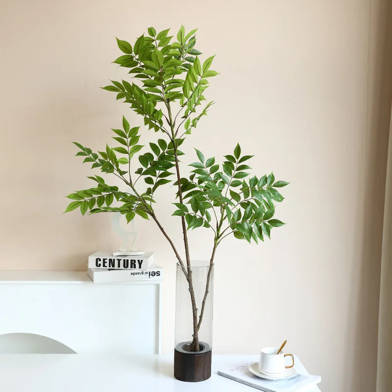 Large Artificial Ficus Tree Branch Fake Lacquer Tree Plastic Banyan Christmas Home Decor Plants Tall Palm Leaves DIY Arrangement