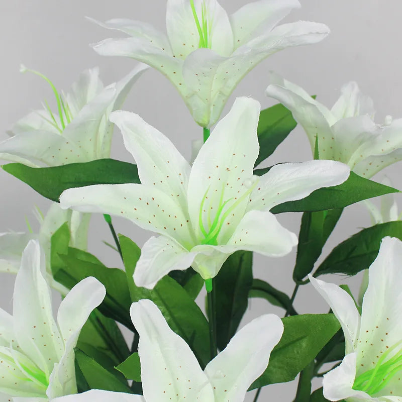 10 Heads Artificial Lily Flowers European Multicolor Fake Bridal Flower Bouquet Wedding Home Party Decoration Flowers