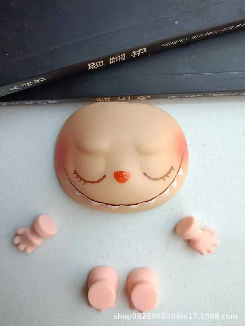 Labubu PVC Vinyl Doll DIY Replacement Parts Set - Hands Feet Face Changing Collectible Doll Accessories for Creative Gifts