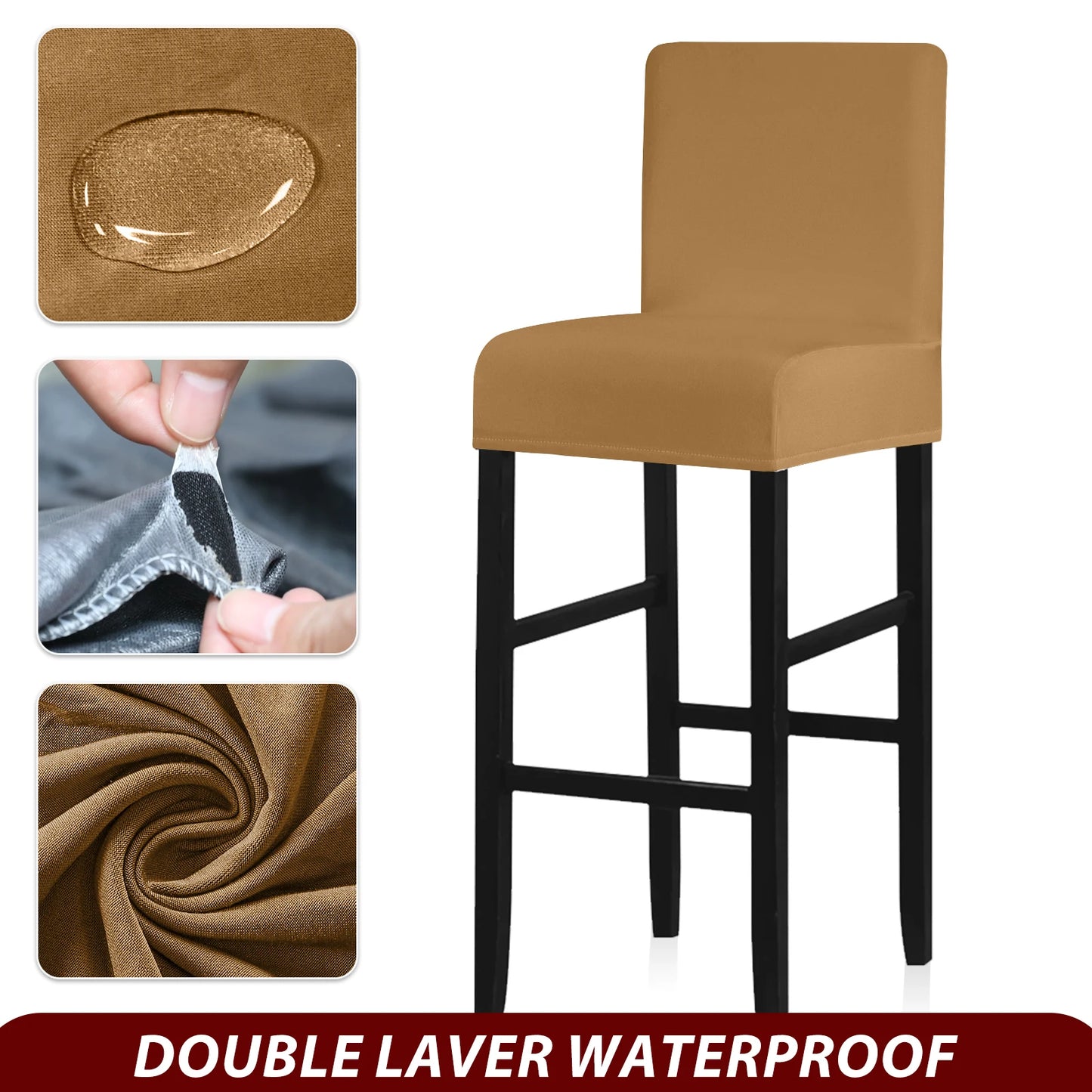 Real Waterproof Fabric Chair Cover Stretch Seat Chair Covers Ventilate Bar Chair Slipcover Universal Size Chair Cover For Room