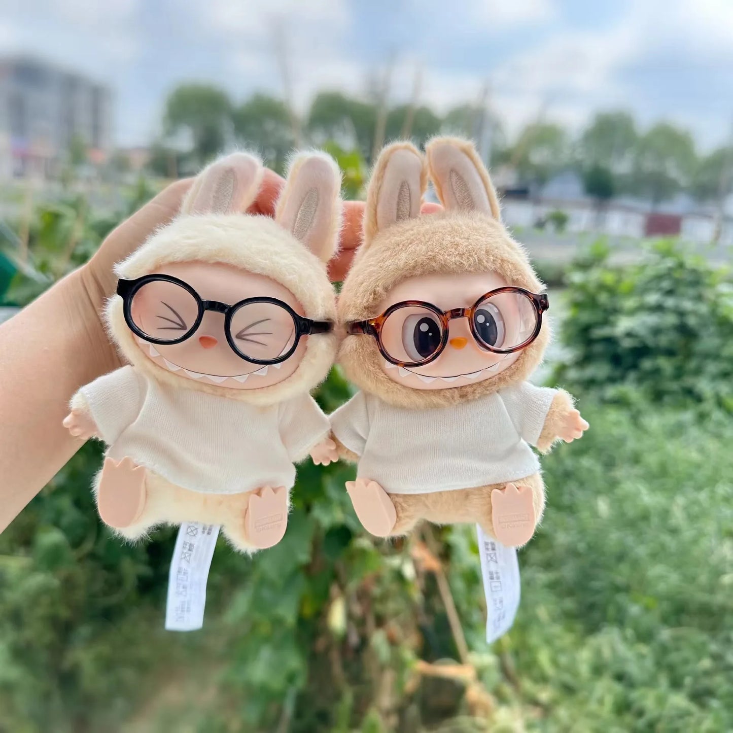 Labubu 6.5cm Glasses Accessories Transparent Plastic Glasses for 15-17cm Labubu Plush Doll DIY Toys for Labubu Sunglasses ﻿