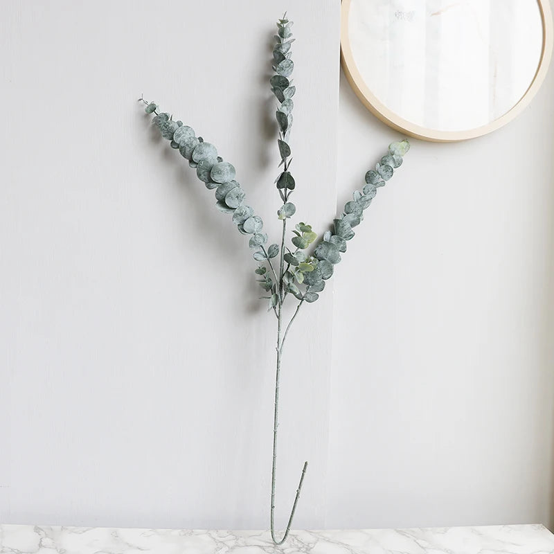 Real touch artificial eucalyptus branch leaf plants long leaf fake plants home decor dried artificial flowers wedding decoration